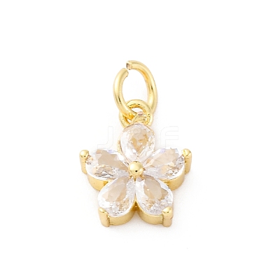 Brass Micro Pave Cubic Zirconia Charms KK-S510-13G-1