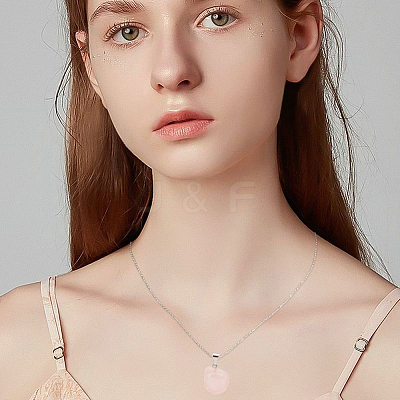 20Pcs Natural Rose Quartz Pendants G-BBC0001-50D-1