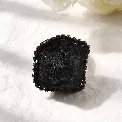 Natural Tourmaline Irregular Nugget Open Cuff Rings G-A278-03AB-02-1