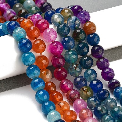 Natural Agate Beads Strands G-G703-8mm-M-1