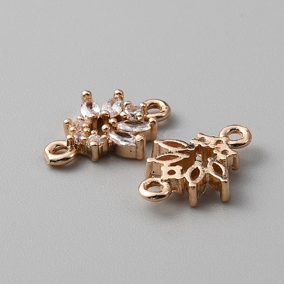 Brass Crystal Rhinestone Connector Charms LS-KK-WH0044-97-1