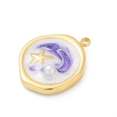 Ocean Theme 304 Stainless Steel Enamel Pendants STAS-Q352-03G-G-1