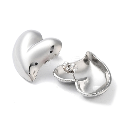 Non-Tarnish Heart 304 Stainless Steel Stud Earrings for Women EJEW-L272-033P-03-1