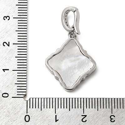 Brass Pave Clear Cubic Zirconia Pendants KK-G553-12P-1