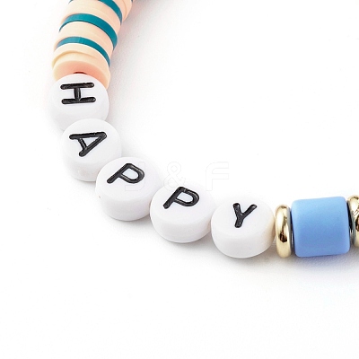Handmade Polymer Clay Beads Stretch Bracelets Sets BJEW-JB06353-02-1