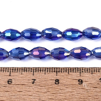 Electroplate Transparent Glass Beads Strands LS-GL-N002-01A-A14-1