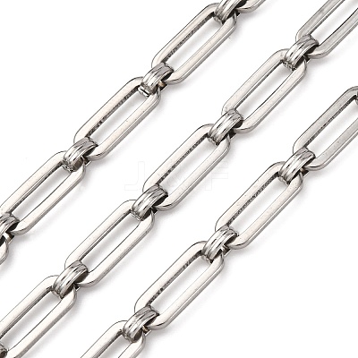 304 Stainless Steel Rectangle Link Chains CHS-S012-26P-B-1