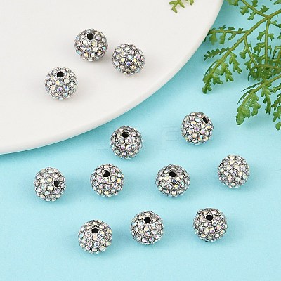 Alloy Rhinestone Beads RB-A034-10mm-A28P-1