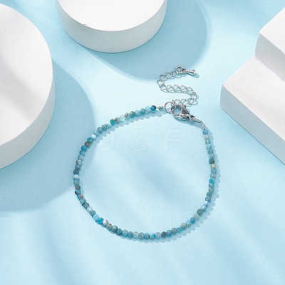 Natural Apatite Round Beaded Bracelets BJEW-JB09390-01-1