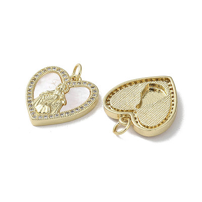 Brass Micro Pave Cubic Zirconia Pendants KK-G485-19D-G-1