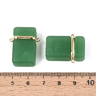Glass Rectangle Links Connector Charms GLAA-T023-42D-1