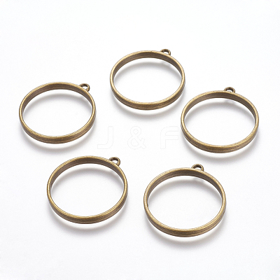 Tibetan Style Alloy Ring Frame Pendants for DIY Resin Pendants TIBEP-M019-01AB-NF-1