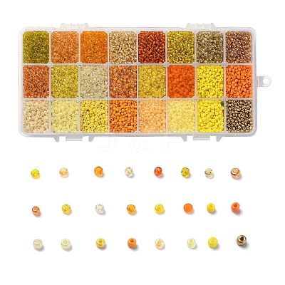600G 24 Colors Glass Seed Beads SEED-JP0008-03-3mm-1