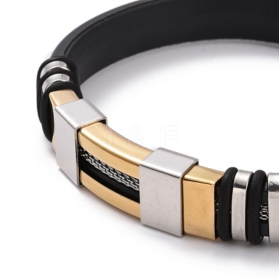 Men's Silicone Cord Bracelet BJEW-M206-02P-1