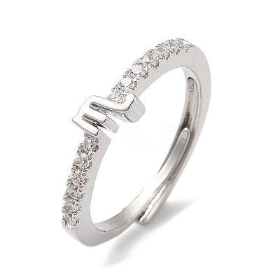 Rack Plating Brass Clear Cubic Zirconia Constellation Adjustable Rings for Women RJEW-S407-08P-03-1