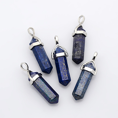 Natural Lapis Lazuli Double Terminated Pointed Pendants G-D415-16-1