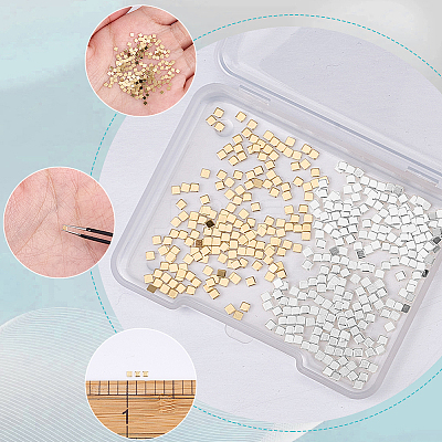 500Pcs 2 Colors Brass Chip Solder AJEW-BBC0002-84-1