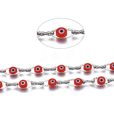 304 Stainless Steel Textured Oval Cable Chains CHS-T003-33P-04-1