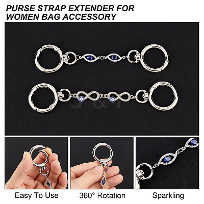 1 Set Alloy Enamel Evil Eye Links Bag Strap Extenders FIND-AR0003-58-1