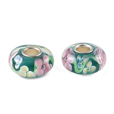 Lampwork & Brass Core European Beads LAMP-P019-01P-33-1