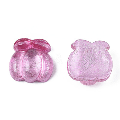 Autumn Theme Spray Painted Transparent Resin Cabochons CRES-S302-65-A03-1