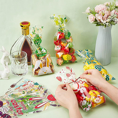 100Pcs 10 Styles OPP Plastic Storage Bags AJEW-BC0003-57-1