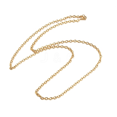 Ion Plating(IP) 304 Stainless Steel Cable Chain Necklaces for Women Men X-STAS-M102-68G-1