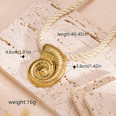 Ocean 304 Stainless Steel Pendant Twisted Acrylic Fiber Cord Necklaces for Women WG0C7DD-01-1