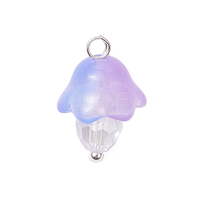 Mushroom Transparent Glass Pendants PALLOY-JF03654-02-1