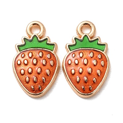 Light Gold Plated Alloy Enamel Pendants ENAM-R136-20B-1-1