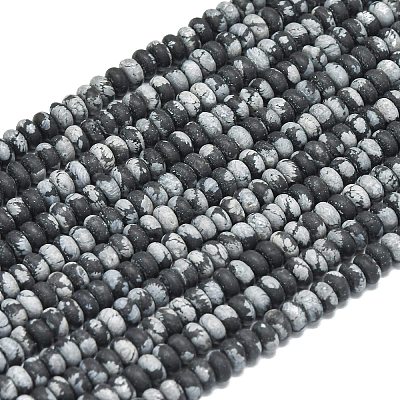 Natural Snowflake Obsidian Beads Strands G-P575-A23-4x2mm-1
