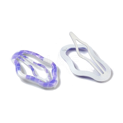10Pcs 5 Colors Tartan Pattern Epoxy Resin Snap Hair Clip PHAR-P009-01J-1