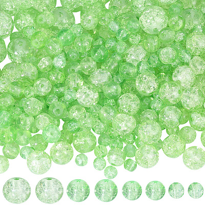 450Pcs 4 Styles Spray Painted Crackle Glass Beads CCG-PA0001-09B-1