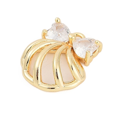 Brass Micro Pave Cubic Zirconia Pendants ZIRC-P122-05A-G01-1