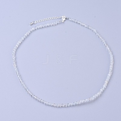 Natural White Topaz Beaded Necklaces NJEW-K114-B-A09-1