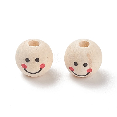 (Defective Closeout Sale: Wood Textured and
Stain) Natural Wood Printed European Beads WOOD-XCP0001-65-1