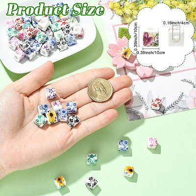 Printed Porcelain European Beads FIND-CJZ0001-003-1