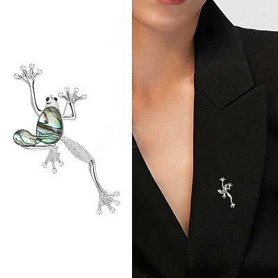 Retro Creative Abalone Shell Frog Brooch PW-WG0F18B-01-1