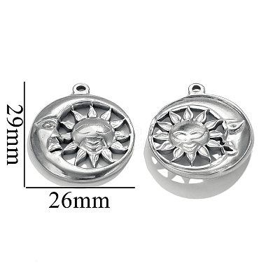 304 Stainless Steel Pendants STAS-WH0027-91B-P-1