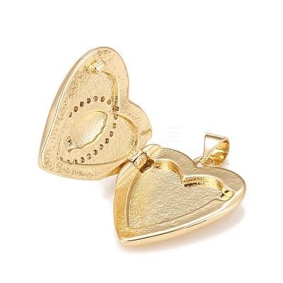 Brass Micro Pave Cubic Zirconia Locket Pendants KK-A161-54G-1
