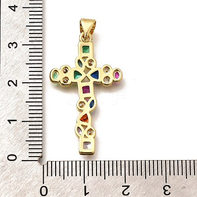 Rack Plating Brass Micro Pave Cubic Zirconia Pendants KK-L226-005G-07-1