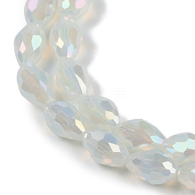 Opaque Solid Color Electroplate Glass Beads Strands EGLA-N013-J8mm-B02-1