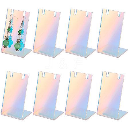 Custom Acrylic Slant Back Earring Display Stands ODIS-WH0099-04-1