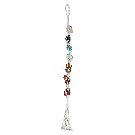 Chakra Nuggets Natural Gemstone Pendant Decorations HJEW-WH0036-123-1