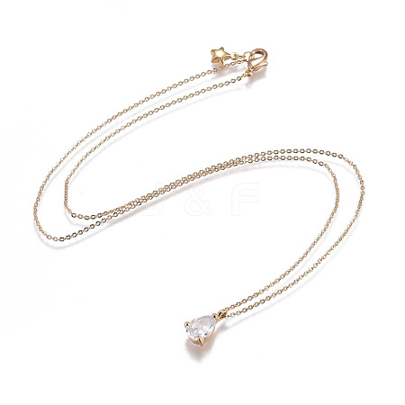 Brass Chain Pendants Necklaces NJEW-JN02383-02-1