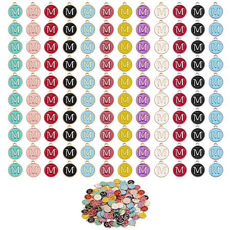 120Pcs 12 Colors Golden Plated Alloy Charms ENAM-SZ0001-64M-1