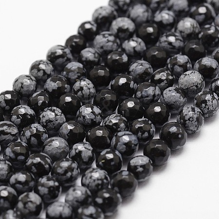 Natural Snowflake Obsidian Beads Strands G-G736-06-4mm-1