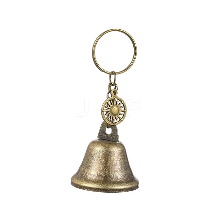 Iron Bell & Hollow Out Alloy Pendant Keychains KEYC-JKC00998-01-1