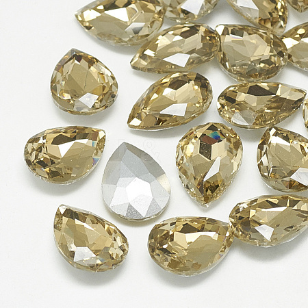 Pointed Back Glass Rhinestone Cabochons RGLA-T081-7x10mm-04-1