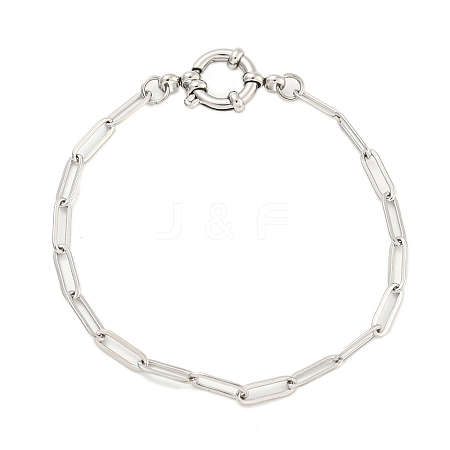 Tarnish Resistant 304 Stainless Steel Paperclip Chain Bracelets for Women BJEW-Q344-03P-1